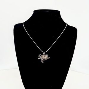 Sterling Silver Mermaid Core Turtle Necklace